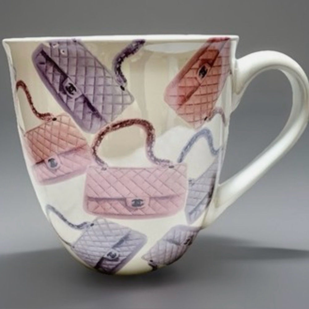 Chic Designer Handbag Print Mug NWT